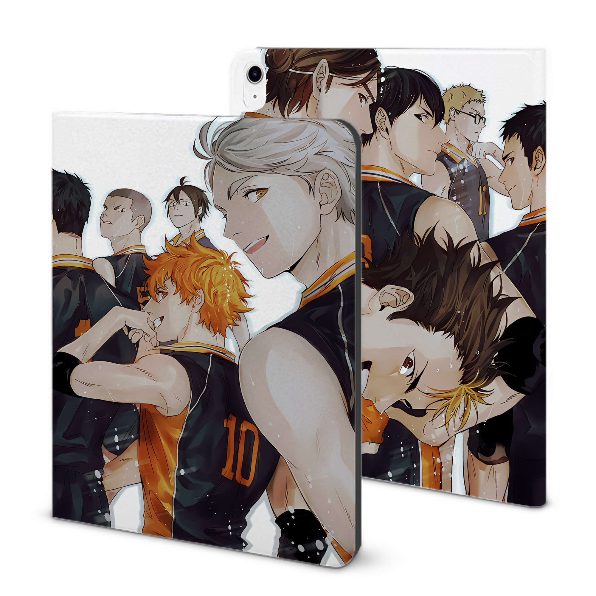 （画像用） ハイキュー!! Haikyu!! IPad ケース ブック型 PUレザー TPU 耐衝撃 軽量 薄型 ペン収納なし 全面保護 IPad 各モデル対応